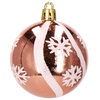 Bombki choinkowe 6 cm 24 szt. rose gold brokatowe zestaw choinkowy