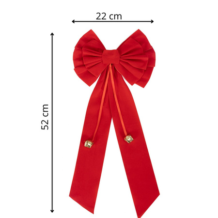 Kokarda świąteczna 52 cm dekoracja na choinkę, drzwi, ozdoba do stroika, czerwona