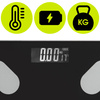 Waga elektroniczna łazienkowa 180 kg domowa ze szkła hartowaneego LCD, z aplikacją czarna